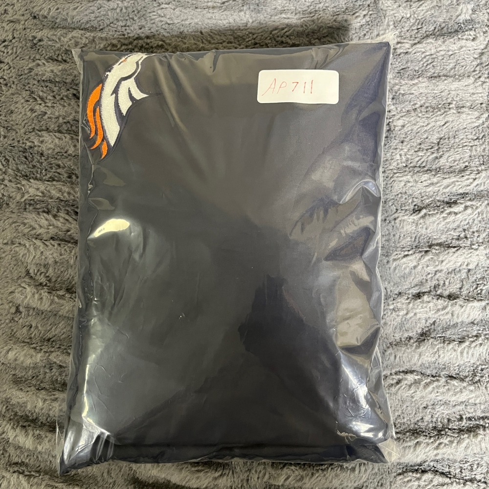 NFL Denver Broncos Windbreaker Pullover XL Navy Orange V-Neck Wind Shirt AP711 - Picture 6 of 6
